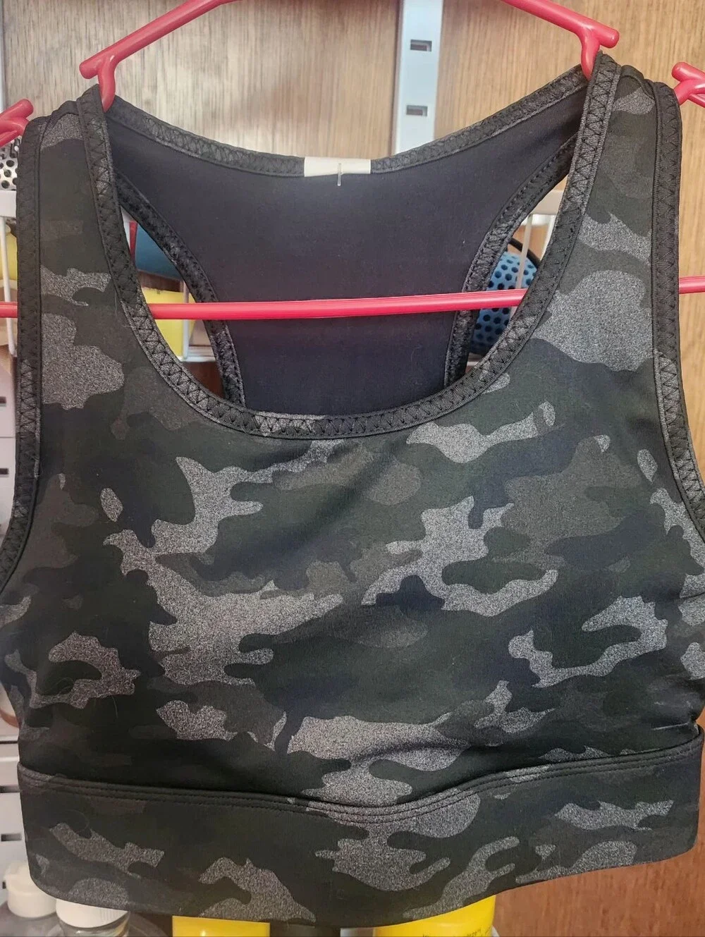 Women’s Camo Sports Bra - Black/Gray By Fabletics Size XS